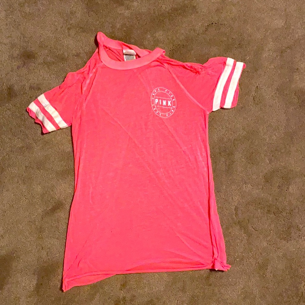 PINK XS Ultra Sheer Cold-Shoulder Blouse